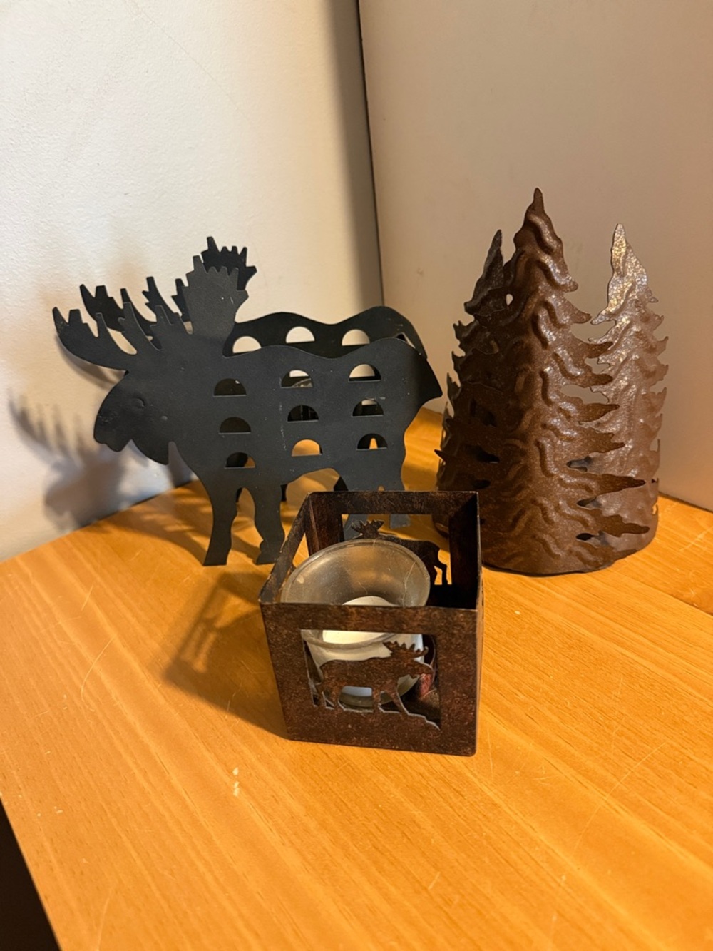 Stanley Rustic Moose Tealight Holder in Brown and Black